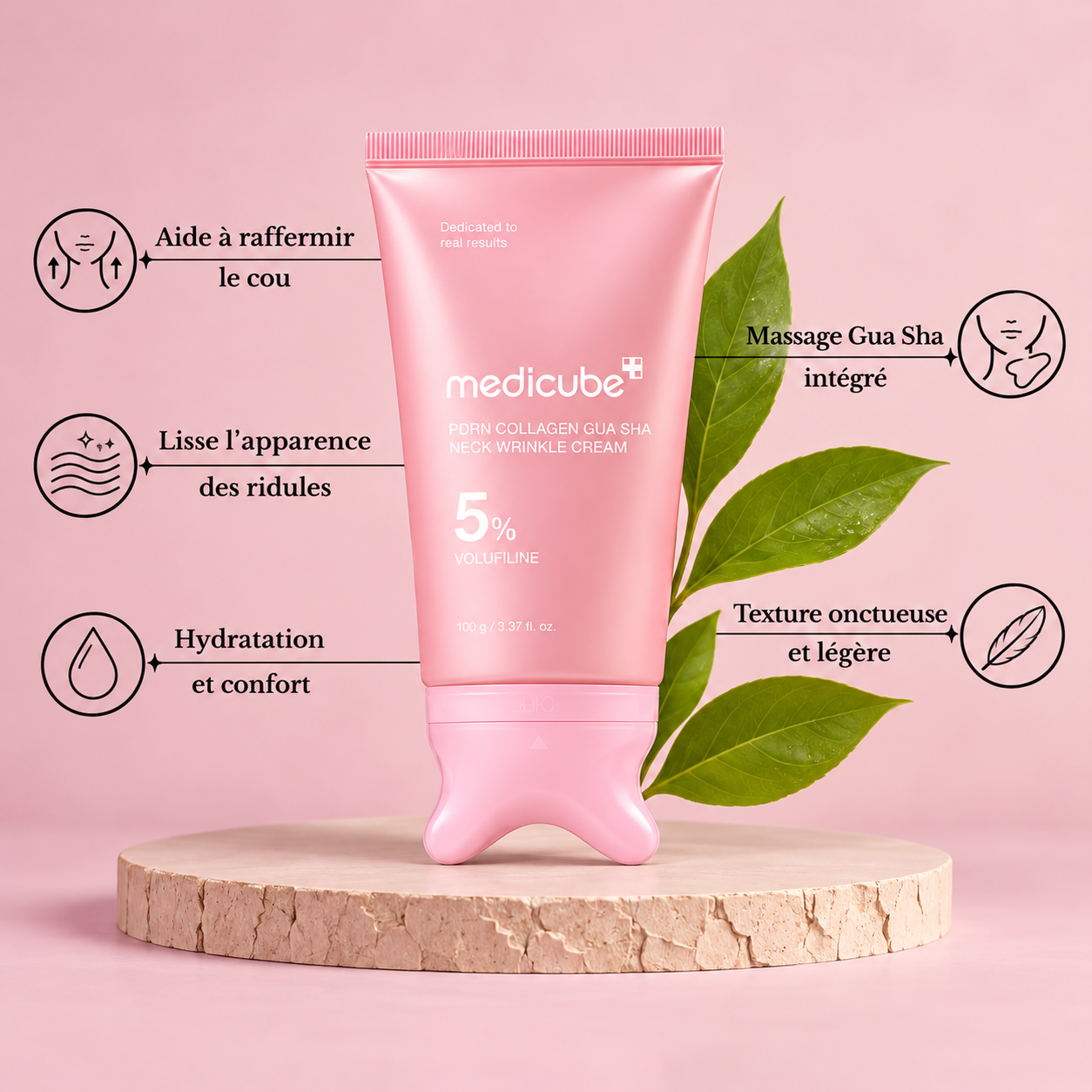 Crème Gua Sha PDRN Collagène – Raffermissant cou et ridules