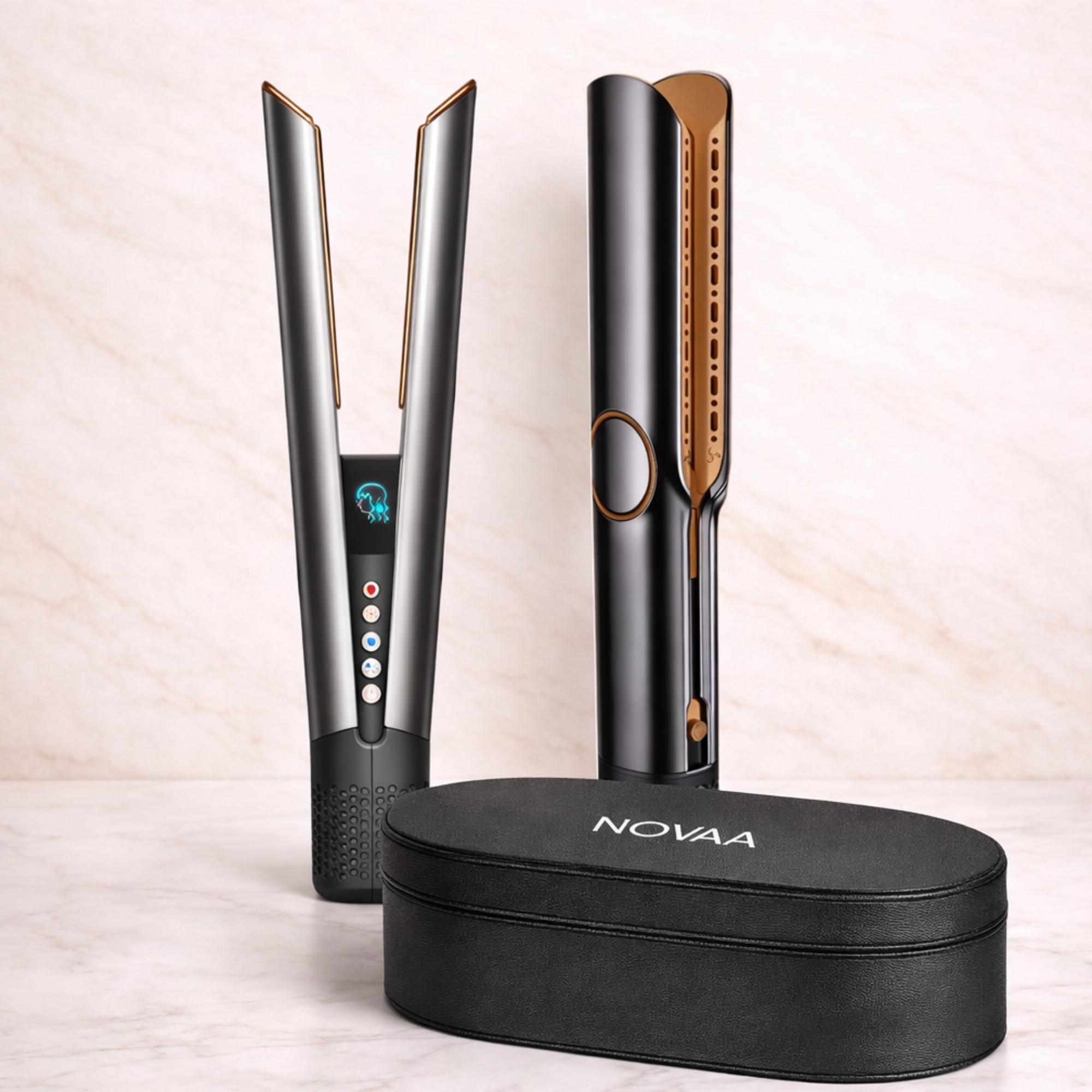 Novaa® Airstraight - Lisseur Séchant à air sans plaques chauffantes - Nickel/Cuivré