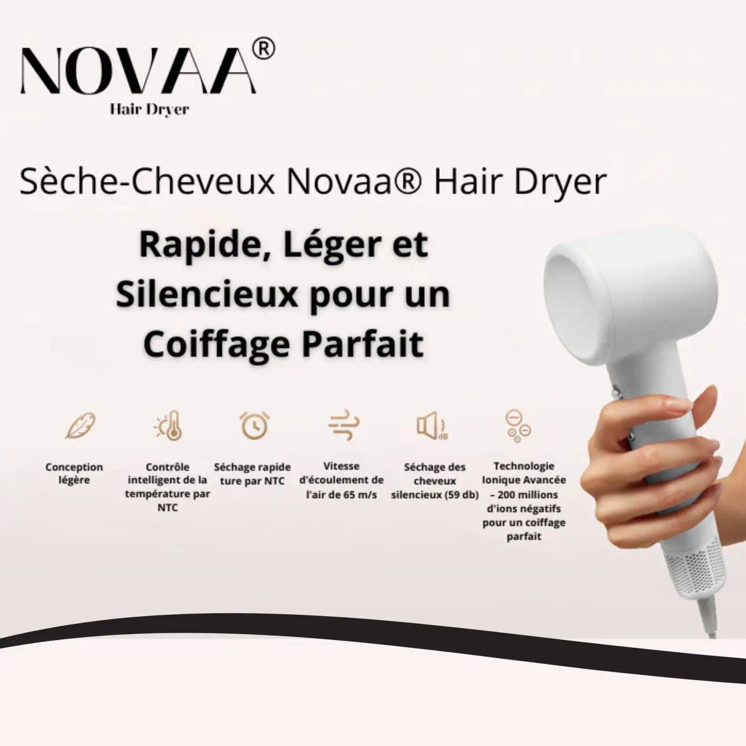 Sèche-Cheveux Silencieux Novaa®