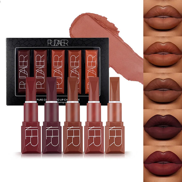 Kit Rouge à Lèvres Mat Velours Nude - 5 Teintes Brumeuses