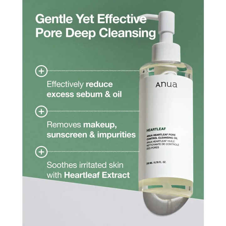 Anua Duo Double Nettoyage: Huile + Mousse Heartleaf – 200 + 150 ml - Double Cleansing Duo Set - Novaa skin care