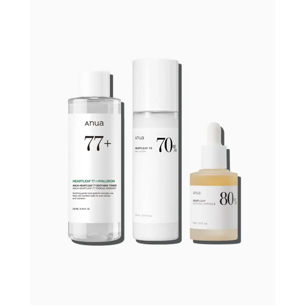 Anua Heartleaf Soothing Set: Lotion + Toner + Sérum – 200  +  250  +  30 ml - Novaa skin care