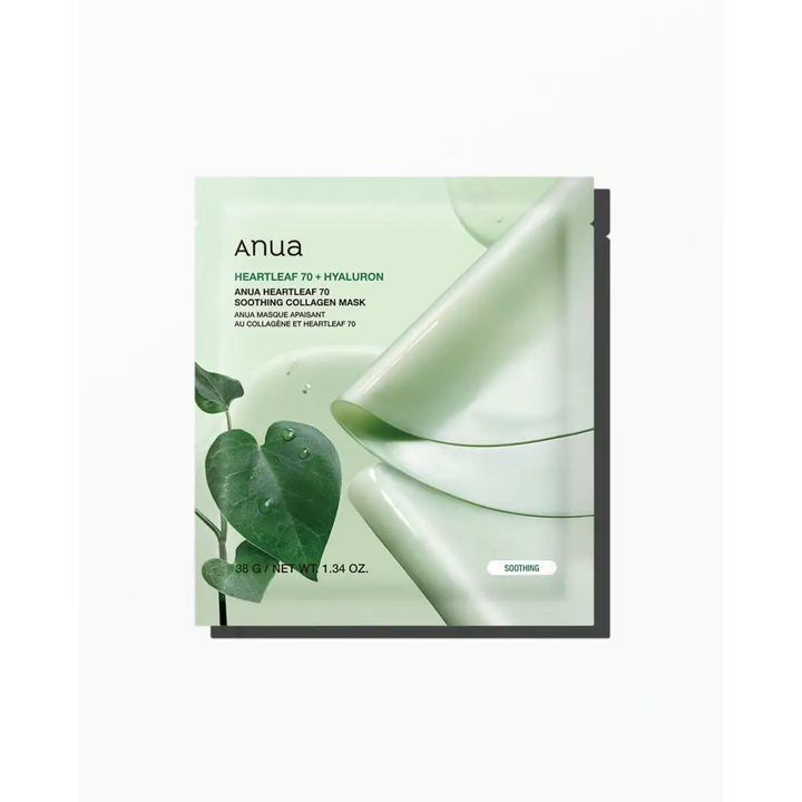 Anua Masque Collagène Apaisant 70% Heartleaf: Hydratation + Apaisement – 4 masques - 4 masques - Novaa skin care