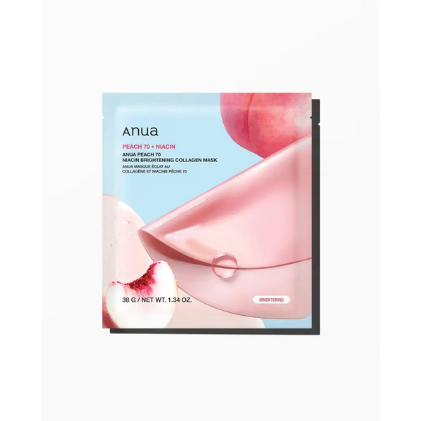 Anua Masque Collagène Éclat Niacin 70 + Pêche: Hydratation & Teint Lumineux – 4 masques - 4 masques - Novaa skin care