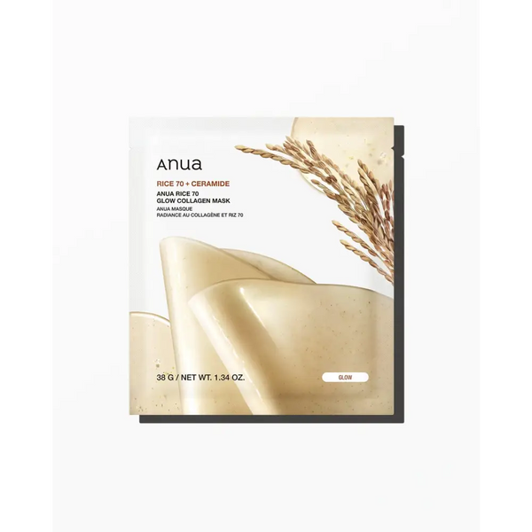 Anua Masque Collagène Éclat Rice 70 + Céramide: Nutrition & Luminosité – 4 masques - 4ea - Novaa skin care