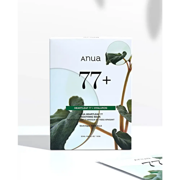 Anua Masque Tissu Apaisant 77 % Heartleaf + Hyaluron: Hydratation & Réconfort – 10 masques - 10 masques - Novaa skin
