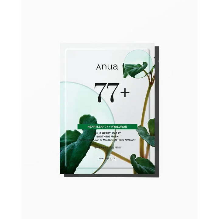 Anua Masque Tissu Apaisant 77 % Heartleaf + Hyaluron: Hydratation & Réconfort – 10 masques - 10 masques - Novaa skin