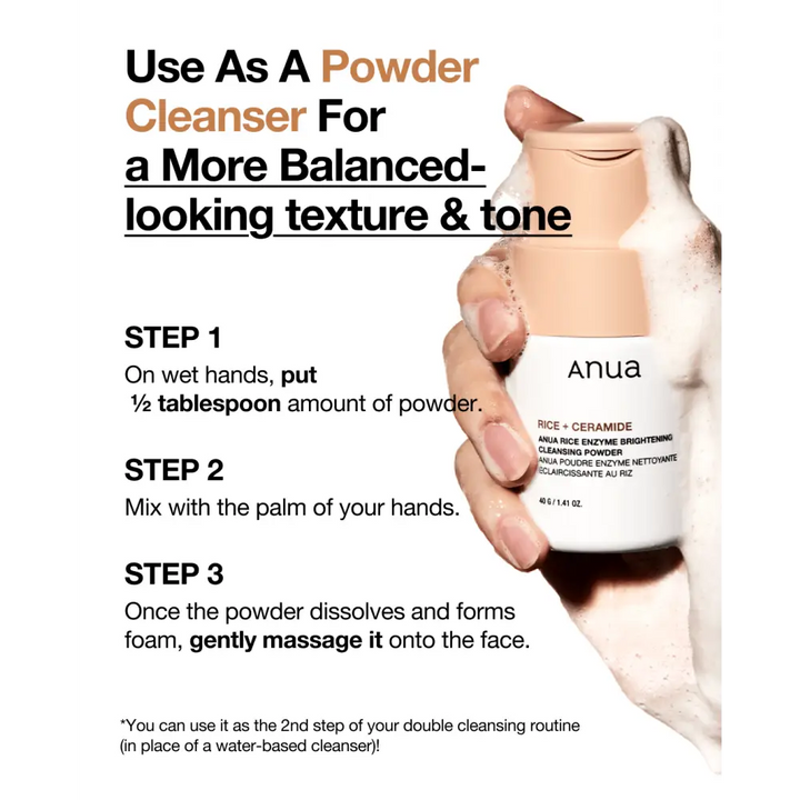 Anua Poudre Nettoyante Rice Enzyme: Riz + Céramide – 40 g - 1.41 OZ - Novaa skin care