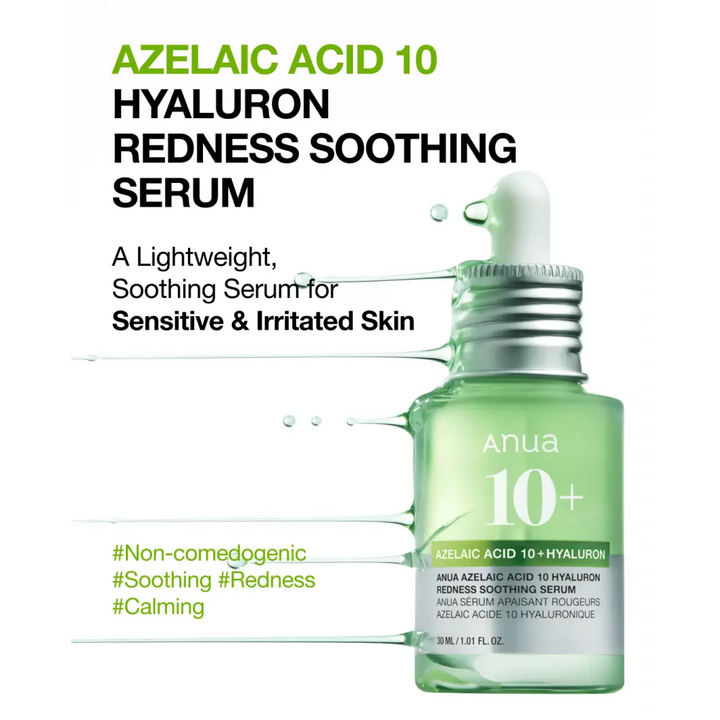 Anua Sérum Apaisant Rougeurs: Acide Azélaïque 10 % + Hyaluron – 30 ml - Novaa skin care