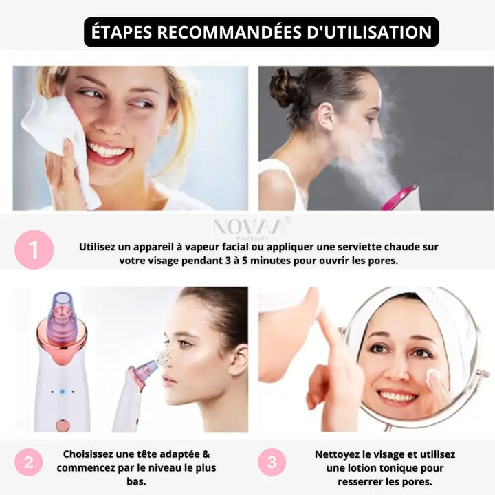 Aspirateur a points noirs du visage Novaa®