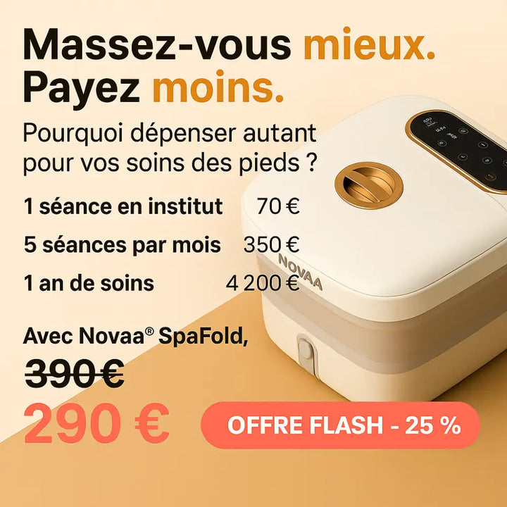 Bain de Pieds Chauffant | Massage Bulles & Pédicure Intégrée - Novaa® SpaFold