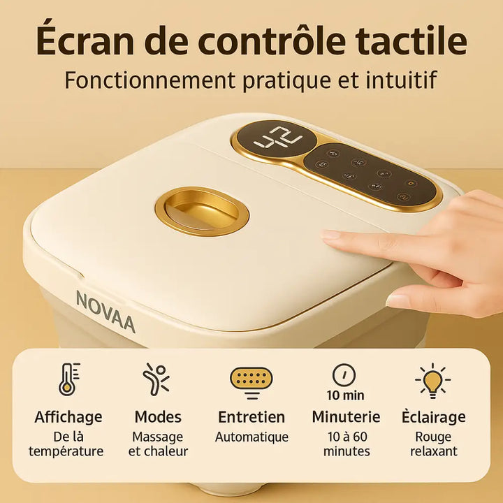 Bain de Pieds Chauffant | Massage Bulles & Pédicure Intégrée - Novaa® SpaFold