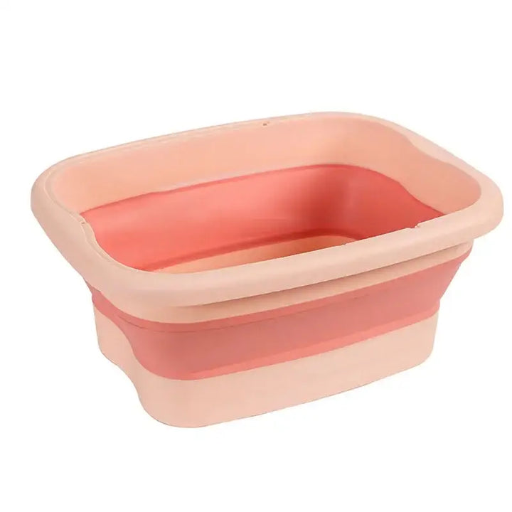 Bain de Pieds Pliable - Spa & Pédicure à Domicile - Rose sans couvercle