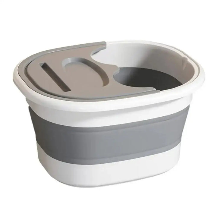 Bassin de Trempage Pliable pour Massage des Pieds - Bain de Pédicure Portable - Gris