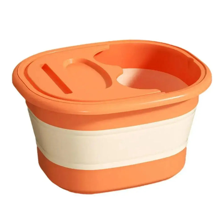 Bassin de Trempage Pliable pour Massage des Pieds - Bain de Pédicure Portable - Orange