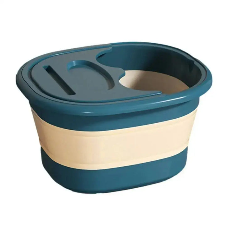 Bassin de Trempage Pliable pour Massage des Pieds - Bain de Pédicure Portable - Bleu