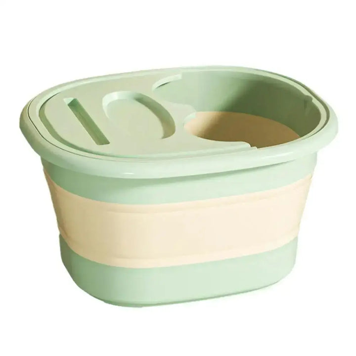 Bassin de Trempage Pliable pour Massage des Pieds - Bain de Pédicure Portable - Vert