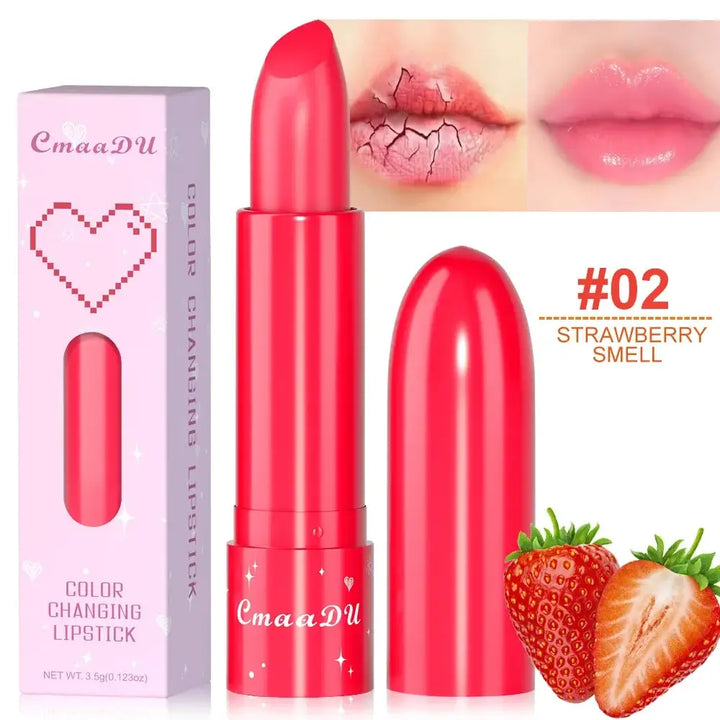 Baume à Lèvres Hydratant - Couleur Pêche Imperméable Anti-Dessèchement Soin Nourrissant - Fraise