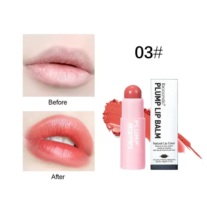 Baume à Lèvres Repulpant - Effet Volume & Réduction des Ridules - Rouge Corail
