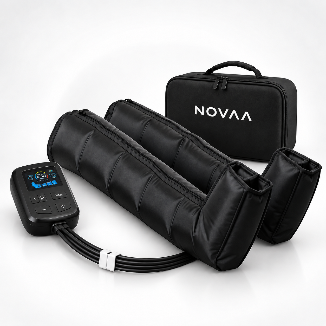 Bottes de pressothérapie Novaa Pro avec boîtier LCD et housse de rangement
