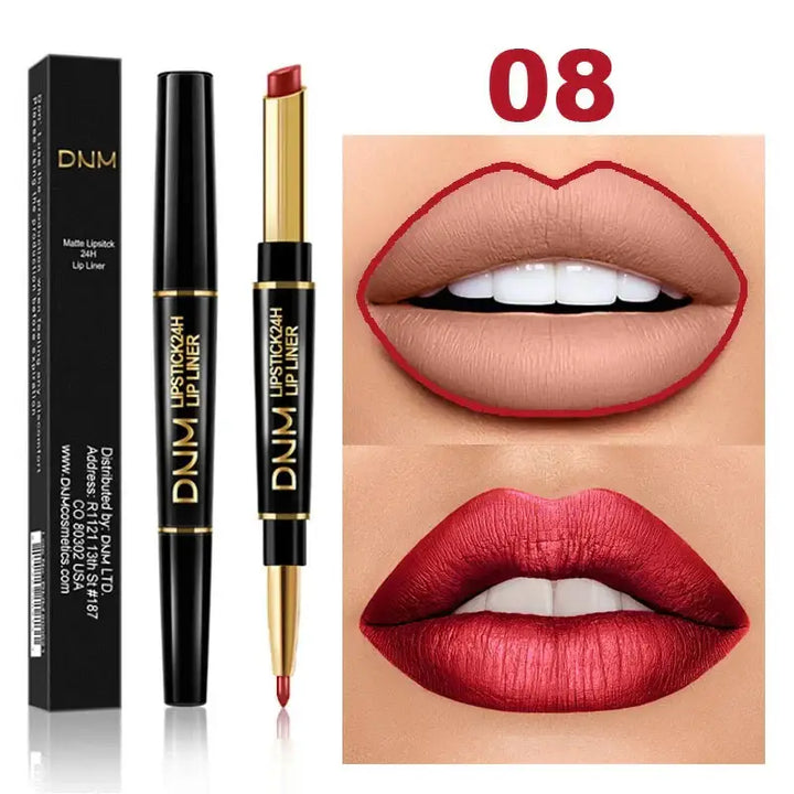 Crayon à Lèvres 2 en 1 Double Tête - Longue Tenue Waterproof Teintes Rouge et Nude - Nude beige