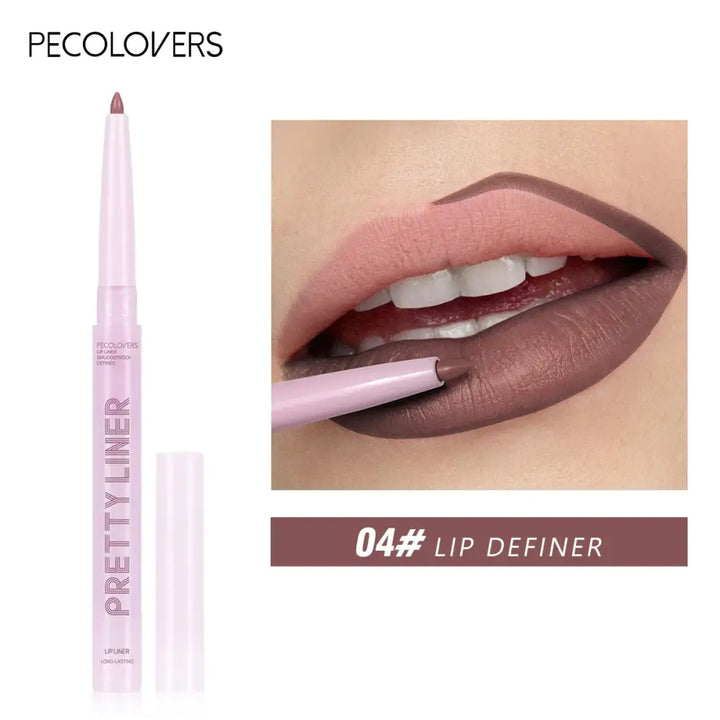 Crayon à Lèvres Étanche Longue Tenue - Rouge Rose Velours 12 Couleurs - Brun rosé
