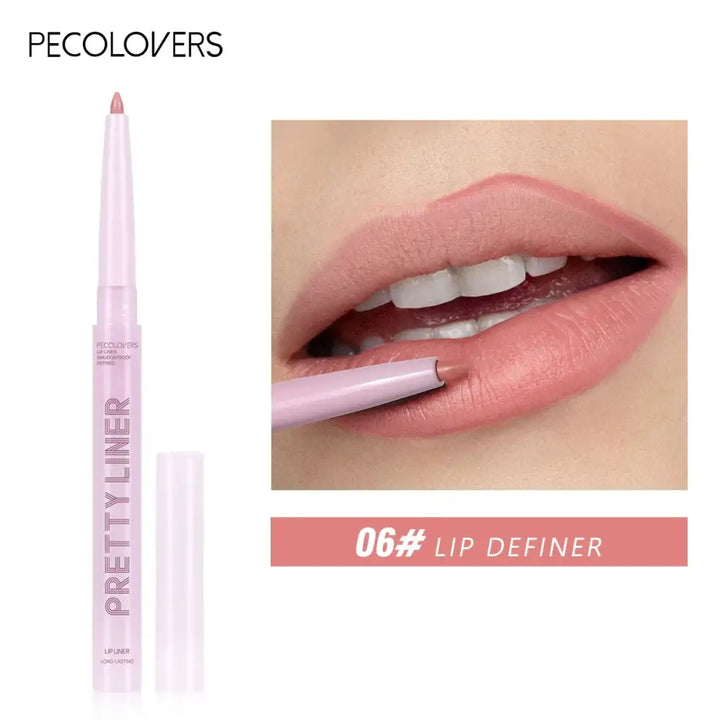 Crayon à Lèvres Étanche Longue Tenue - Rouge Rose Velours 12 Couleurs - Rose brillant