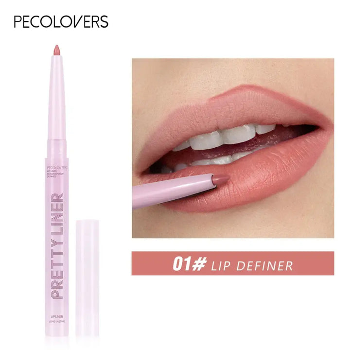 Crayon à Lèvres Étanche Longue Tenue - Rouge Rose Velours 12 Couleurs - Nude rosé
