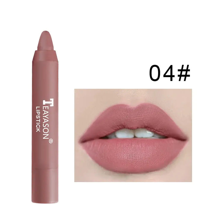Crayon à Lèvres Velours Waterproof - 12 Couleurs Durables Effet Nude - Rose Clair