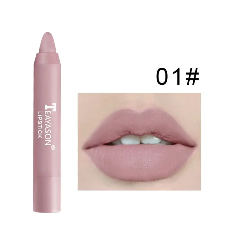 Crayon à Lèvres Velours Waterproof - 12 Couleurs Durables Effet Nude - Nude Rosé