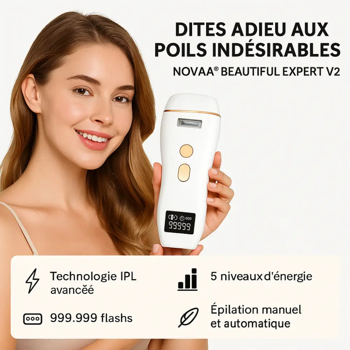 Épilateur des poils IPL Dernière Génération pour Corps | Novaa® Beautiful Expert V2