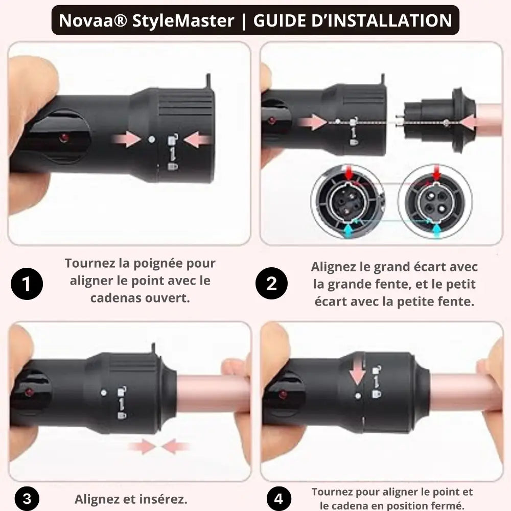Fer à boucler professionnel 4 en 1 interchangeables | Novaa® StyleMaster