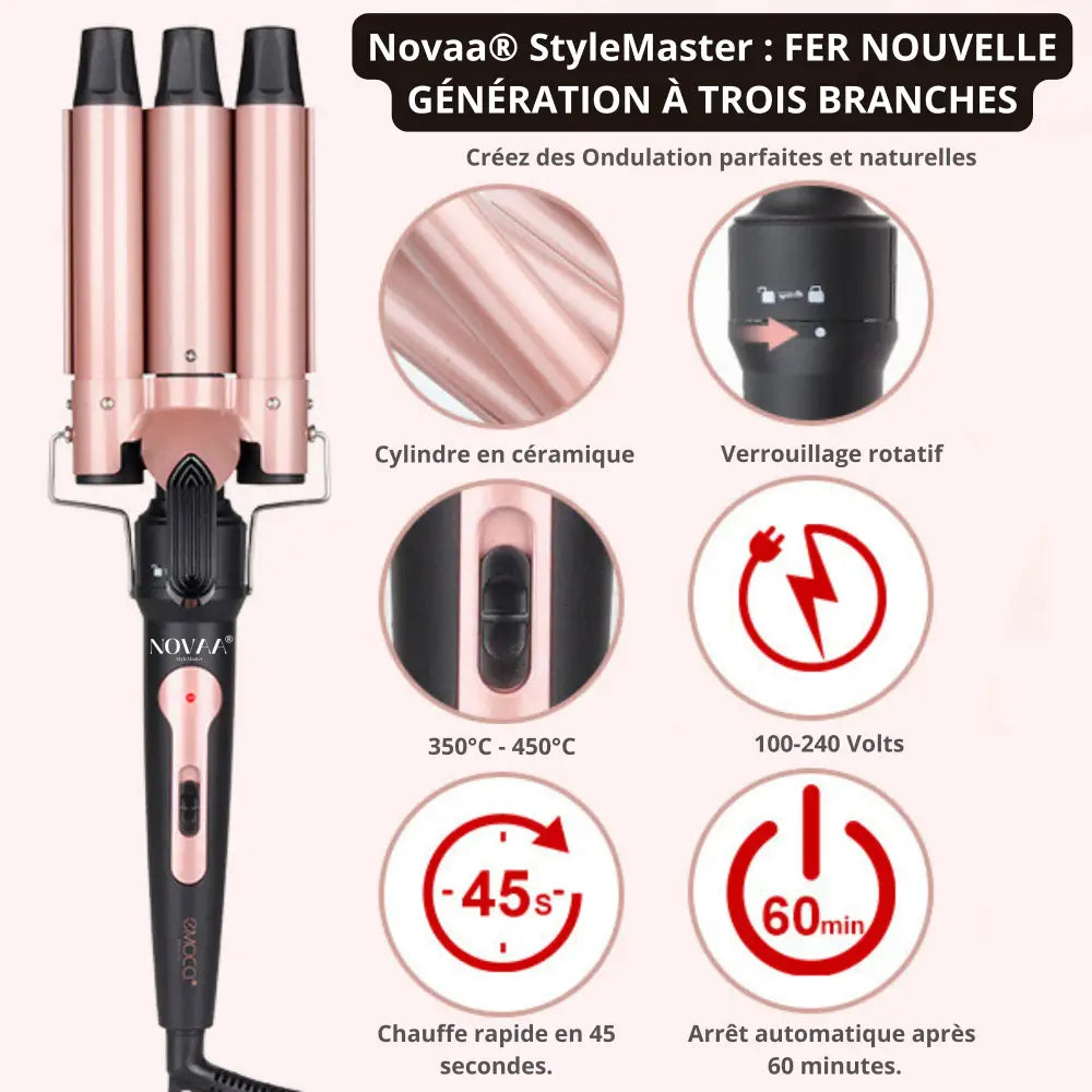 Fer à boucler professionnel 4 en 1 interchangeables | Novaa® StyleMaster