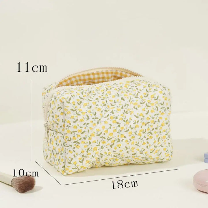 Grande Trousse de Voyage Matelassée - Imprimé Fleuri