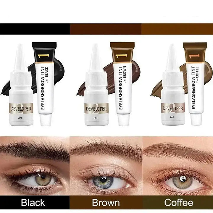 Kit de teinture pour sourcils longue durée – Crème de beauté à séchage rapide