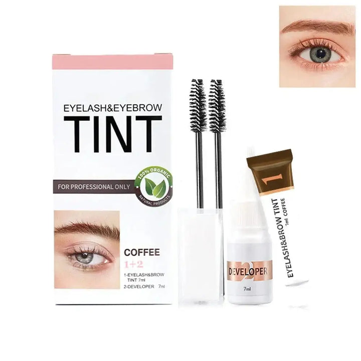 Kit de teinture pour sourcils longue durée – Crème de beauté à séchage rapide - Café