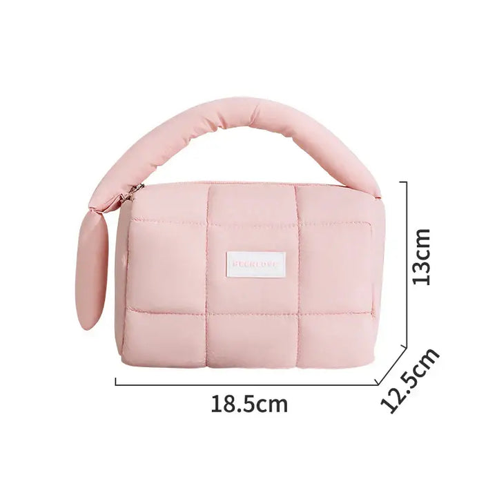 Mallette de Rangement Cosmétiques - Sac Organisateur Compact en Polyester - Rose