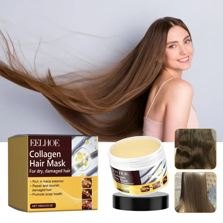 Masque Hydratant au Collagène pour Cheveux Secs - Réparation et Lissage Profond - Produits de soin capillaire