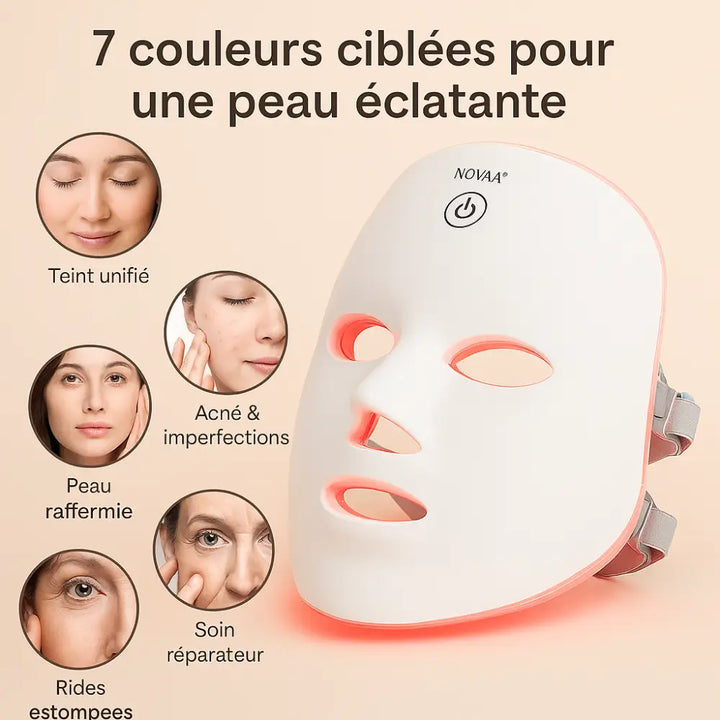 Masque LED de Luminothérapie 7-en-1 - Novaa® LED