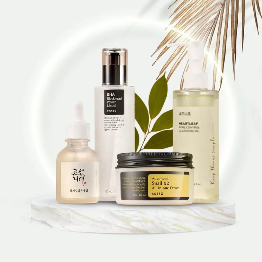 Pack anti imperfections: Anua + COSRX + Beauty of Joseon Pack Pores & Éclat: Huile Sérum BHA & Crème – 4 Soins - Novaa