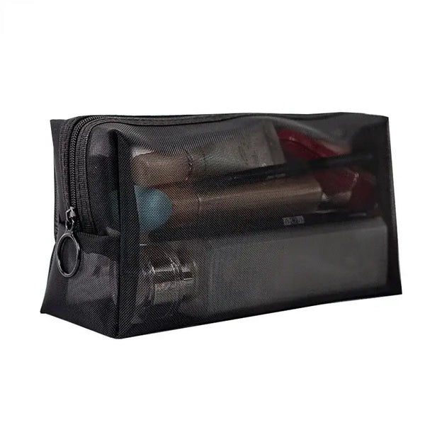 Pochette Maquillage Transparente Noire - Trousse Voyage Cosmétiques