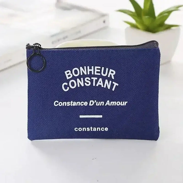 Porte-Monnaie Compact en Tissu - Fermeture Éclair & Imprimé Rayures