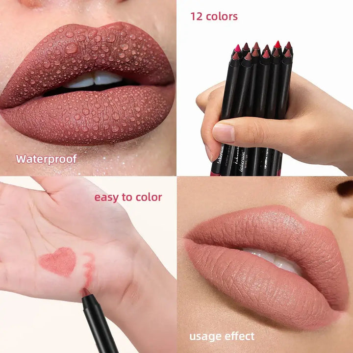 Rouge à Lèvres Longue Tenue - Waterproof & Hydratant 12 Teintes