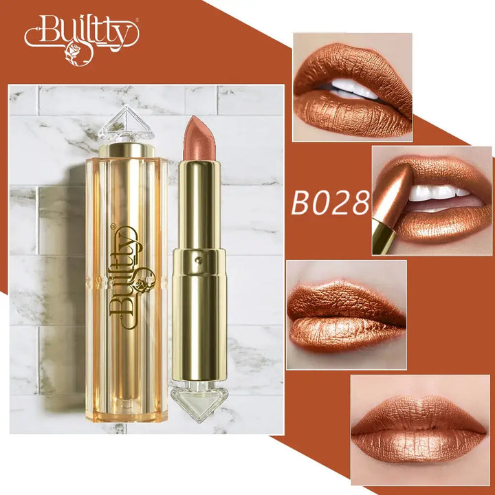 Rouge à Lèvres Mat Longue Tenue - Couleur Chair Étanche 12 Teintes Nude et Vives - Marron caramel