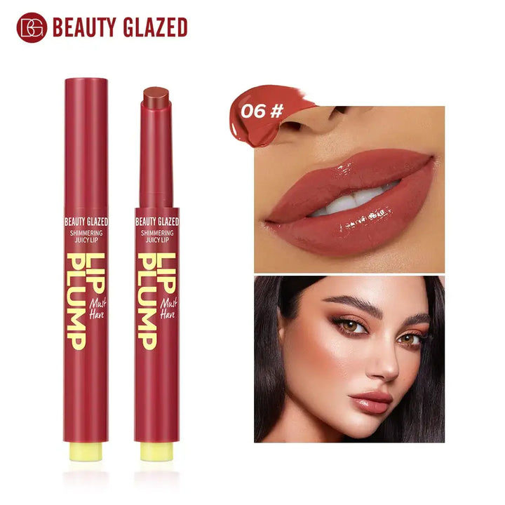 Rouge à Lèvres Scintillant Hydratant Beauty Glazed - Maquillage Femme Idée Cadeau - Rouge terre