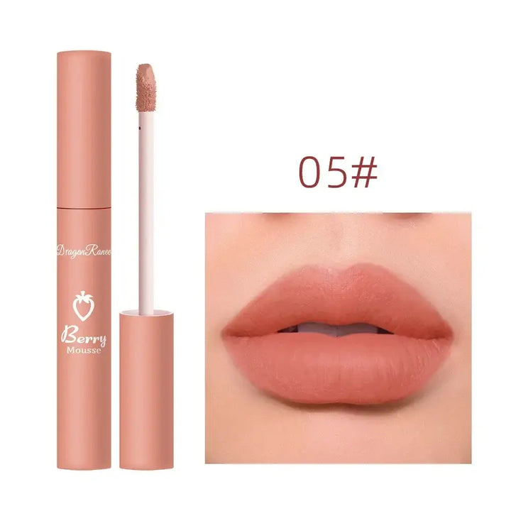 Rouge à Lèvres Velours Longue Tenue - Effet Mat Imperméable Anti-Transfert 12 Couleurs - Brun caramel