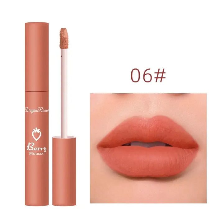 Rouge à Lèvres Velours Longue Tenue - Effet Mat Imperméable Anti-Transfert 12 Couleurs - Orange pêche