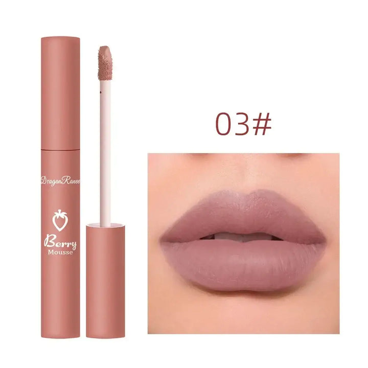 Rouge à Lèvres Velours Longue Tenue - Effet Mat Imperméable Anti-Transfert 12 Couleurs - Nude taupe