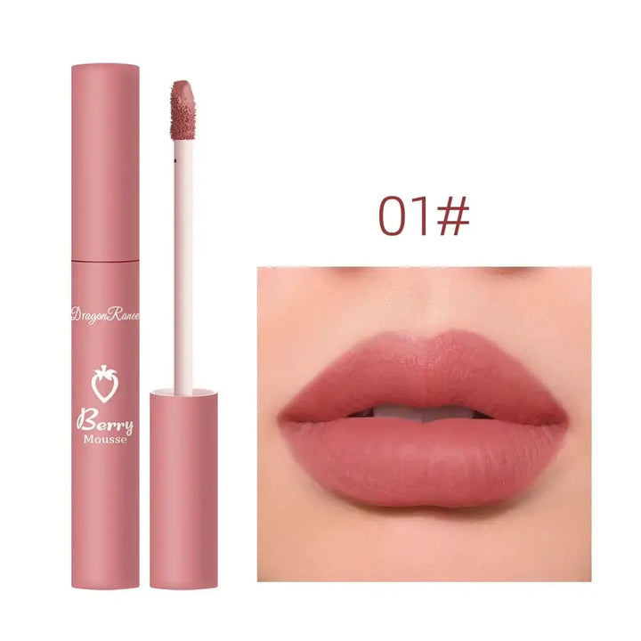 Rouge à Lèvres Velours Longue Tenue - Effet Mat Imperméable Anti-Transfert 12 Couleurs - Nude rosé
