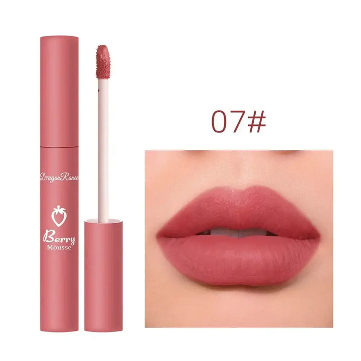 Rouge à Lèvres Velours Longue Tenue - Effet Mat Imperméable Anti-Transfert 12 Couleurs - Rose pêche